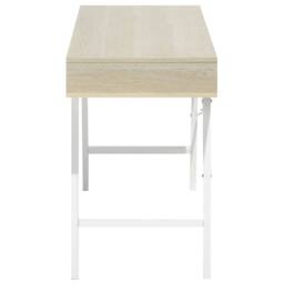Wyld and Coco 120 x 48cm Office Desk Brown and White with 2 Drawers - Size: 120 x 48 cm - thumbnail 6