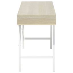 Wyld and Coco 120 x 48cm Office Desk Brown and White with 2 Drawers - Size: 120 x 48 cm - thumbnail 8