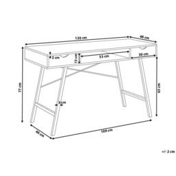 Wyld and Coco 120 x 48cm Office Desk Brown and White with 2 Drawers - Size: 120 x 48 cm - thumbnail 3