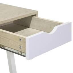 Wyld and Coco 120 x 48cm Office Desk Brown and White with 2 Drawers - Size: 120 x 48 cm - thumbnail 9