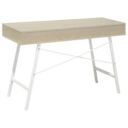 Wyld and Coco 120 x 48cm Office Desk Brown and White with 2 Drawers - Size: 120 x 48 cm - thumbnail 7