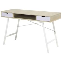 Wyld and Coco 120 x 48cm Office Desk Brown and White with 2 Drawers - Size: 120 x 48 cm - thumbnail 5