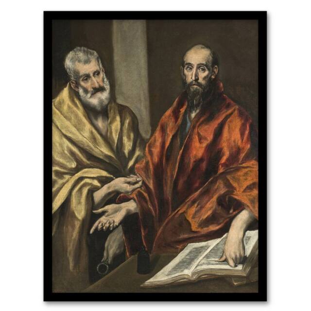 "Artery8 Portrait of Saint Peter & Saint Paul El Greco Framed Wall Art Print - Size: W12"" x H16""" - image 1