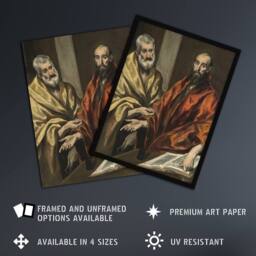 "Artery8 Portrait of Saint Peter & Saint Paul El Greco Framed Wall Art Print - Size: W12"" x H16""" - thumbnail 2