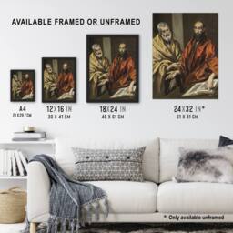 "Artery8 Portrait of Saint Peter & Saint Paul El Greco Framed Wall Art Print - Size: W12"" x H16""" - thumbnail 3