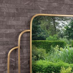 Charles Bentley Prague Rectangular Mirror in Gold Weather Resistant - thumbnail 2