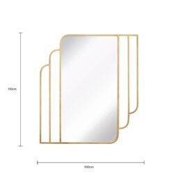 Charles Bentley Prague Rectangular Mirror in Gold Weather Resistant - thumbnail 6