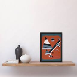 Artery8 Wassily Kandinsky Framed Wall Art Print Gris Grey Abstract Painting - Size: A4 - thumbnail 2
