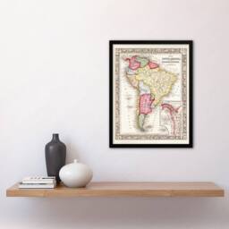 Artery8 Samuel Mitchell South America Political Divisions Map Framed Art Print - Size: A3 - thumbnail 2