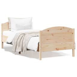 Berkfield Home Bed Frame without Mattress 75x190 cm Small Single Solid Wood Pine in Light Oak - thumbnail 2
