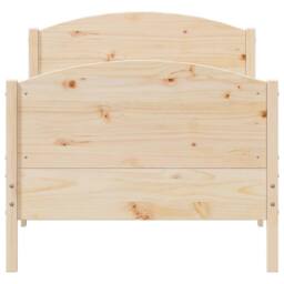 Berkfield Home Bed Frame without Mattress 75x190 cm Small Single Solid Wood Pine in Light Oak - thumbnail 4