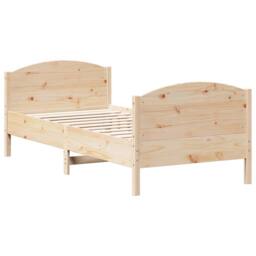 Berkfield Home Bed Frame without Mattress 75x190 cm Small Single Solid Wood Pine in Light Oak - thumbnail 6