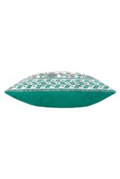 Paoletti Mentera 100% Cotton Floral Cushion in Green - Size: 50 cm x 50 cm - thumbnail 3
