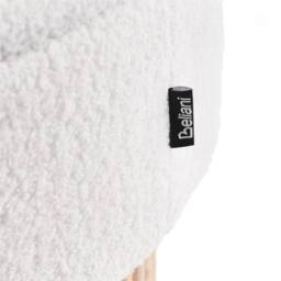 Wyld and Coco Off-White Boucle Storage Pouffe with Light Wood Base in White - thumbnail 8