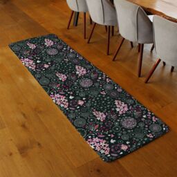 Benjamin Tate Design Different Flowers Shapes & Birds Runner Rug in Natural - Size: 67 cm x 230 cm - thumbnail 2