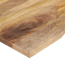Berkfield Home Desk Top with Curve 90x50x2.5 cm Solid Wood Rough Mango in Brown - thumbnail 6