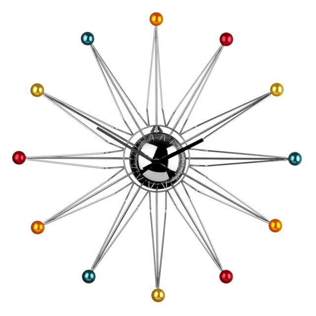 Orsina Multicoloured Plastic Balls Wall Clock, Round Clock With Vibrant Hour Ends, Decorative Clocks Display - image 1
