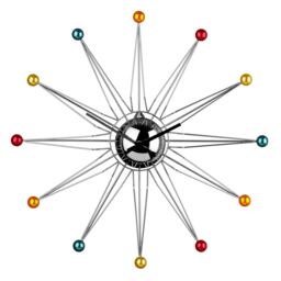 Orsina Multicoloured Plastic Balls Wall Clock, Round Clock With Vibrant Hour Ends, Decorative Clocks Display