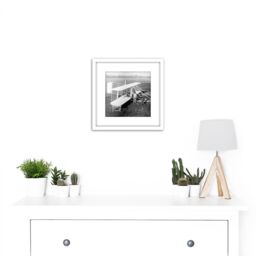 Artery8 Wright Brothers Biplane Machine Old Photo 8X8 Inch Square Wooden Framed Wall Art Print Picture with Mount in White - thumbnail 2