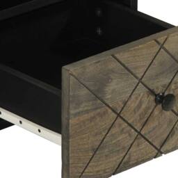 Berkfield Home TV Cabinet Black 70x33x46 cm Solid Wood Mango - Size: 70 x 33 x 46 cm - thumbnail 7