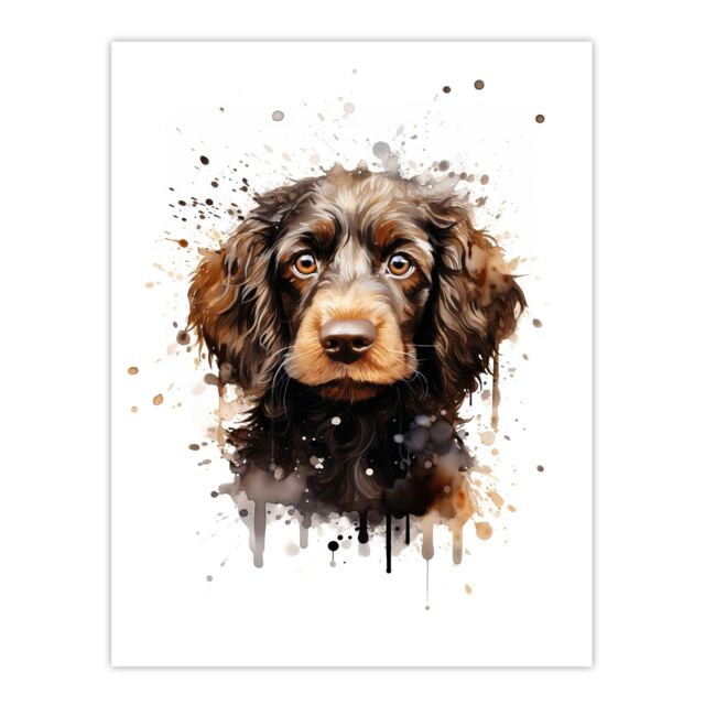 "Artery8 Wall Art Print Cockapoo Lovers Gift Watercolour Pet Portrait Painting Artwork Poster - Size: W24"" x H32""" - image 1