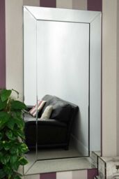 MirrorOutlet Horsley All Glass Modern Full Length Mirror 174 x 84 CM in Silver - Size: 1 Pack - thumbnail 2