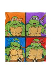 Teenage Mutant Ninja Turtles TMNT Turtle Tiles Silky Touch Super Soft Throw Blanket 152 X 127 cm in White - thumbnail 1