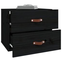 Berkfield Home Wall-mounted Bedside Cabinet Black 50x36x40 cm - Size: 50 x 36 x 40 cm - thumbnail 5