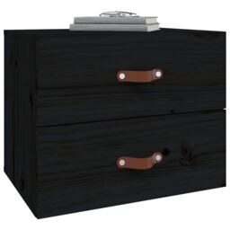 Berkfield Home Wall-mounted Bedside Cabinet Black 50x36x40 cm - Size: 50 x 36 x 40 cm - thumbnail 4