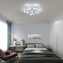 Goeco Modern LED Ceiling Light, Dimmable, Creative Flower Design Chandelier in White - thumbnail 5