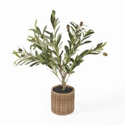 OHS Artificial Olive Tree with Lifelike Leaves Realistic Plant in Basket in Natural - Size: 50 cm - thumbnail 4