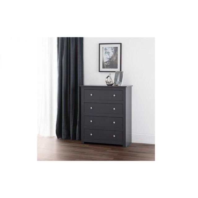 Ashfield Clean Anthracite 4 Drawers Chest in Dark Grey - image 1