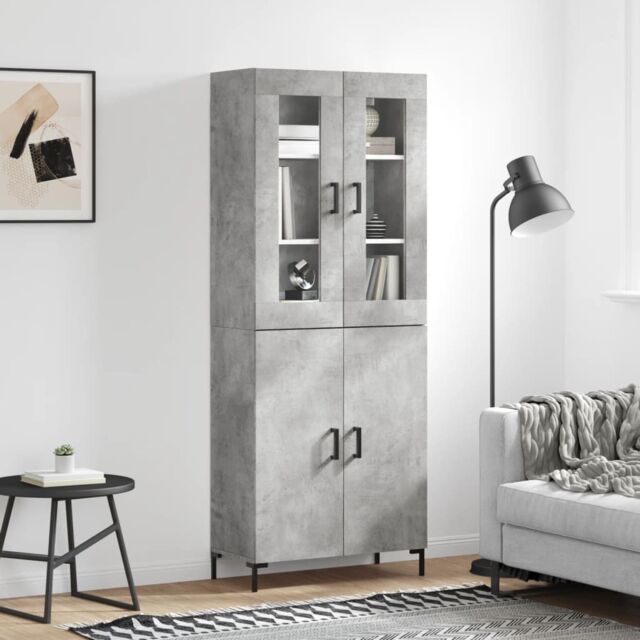 Berkfield Home Highboard Concrete Grey 69.5x34x180 cm Engineered Wood - image 1