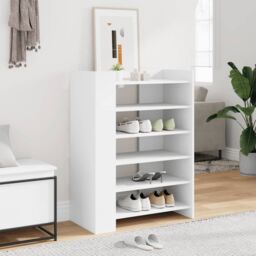 Berkfield Home Shoe Cabinet White 74.5x37.5x100 cm Engineered Wood - thumbnail 1