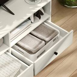 Wyld Haus Kedito Cream White TV Stand 140cm 3 Drawers 3 Open Shelves - thumbnail 7