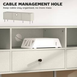 Wyld Haus Kedito Cream White TV Stand 140cm 3 Drawers 3 Open Shelves - thumbnail 5