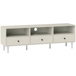 Wyld Haus Kedito Cream White TV Stand 140cm 3 Drawers 3 Open Shelves - thumbnail 2