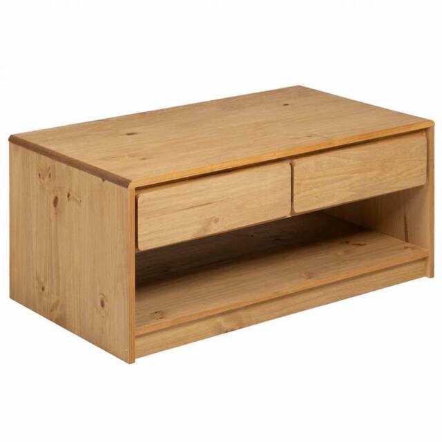 Berkfield Home Coffee Table SAUDA Oak 99x55x45 cm Solid Wood Pine in Brown - Size: 99 x 55 x 45 cm - image 1