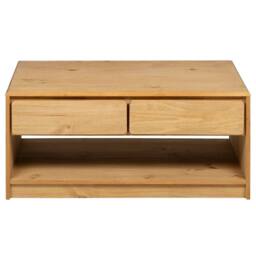 Berkfield Home Coffee Table SAUDA Oak 99x55x45 cm Solid Wood Pine in Brown - Size: 99 x 55 x 45 cm - thumbnail 4