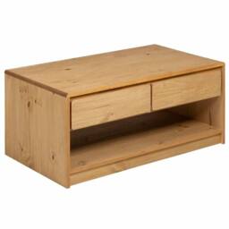 Berkfield Home Coffee Table SAUDA Oak 99x55x45 cm Solid Wood Pine in Brown - Size: 99 x 55 x 45 cm