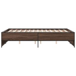Berkfield Home Bed Frame without Mattress Brown Oak 135x190 cm Double - thumbnail 5