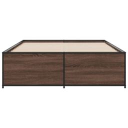 Berkfield Home Bed Frame without Mattress Brown Oak 135x190 cm Double - thumbnail 4