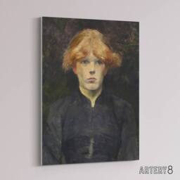 "Artery8 Portrait of Carmen Gaudin Canvas Wall Art Print Toulouse Lautrec in Grey - Size: W18"" x H24""" - thumbnail 2