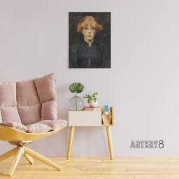 "Artery8 Portrait of Carmen Gaudin Canvas Wall Art Print Toulouse Lautrec in Grey - Size: W18"" x H24""" - thumbnail 3