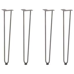 Berkfield Home Hairpin Table Legs 4 pcs Natural Steel 72 cm Solid Steel in Grey - thumbnail 2