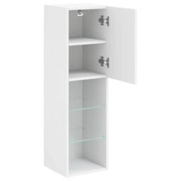 Berkfield Home TV Cabinet with LED Lights White 30.5x30x102 cm - thumbnail 8