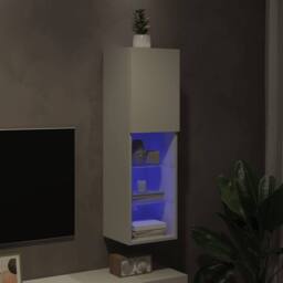 Berkfield Home TV Cabinet with LED Lights White 30.5x30x102 cm - thumbnail 5