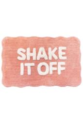 Mooky Mats Shake It Off-Slogan Scalloped Bath Mat in Pink - thumbnail 2