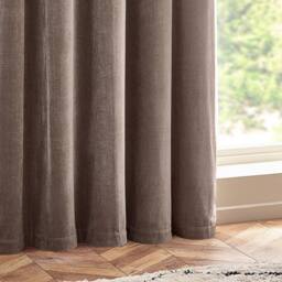 Yard Heavy Chenille Blackout Eyelet Curtain Pair in Beige - Size: 168 cm width x 229 cm drop - thumbnail 4
