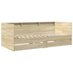 Berkfield Home Versatile Daybed with Drawers without Mattress Sonoma Oak 90x190 in Light Tan - thumbnail 1